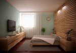 Sypialnia w kolorze mięty, wizualizacja 3d